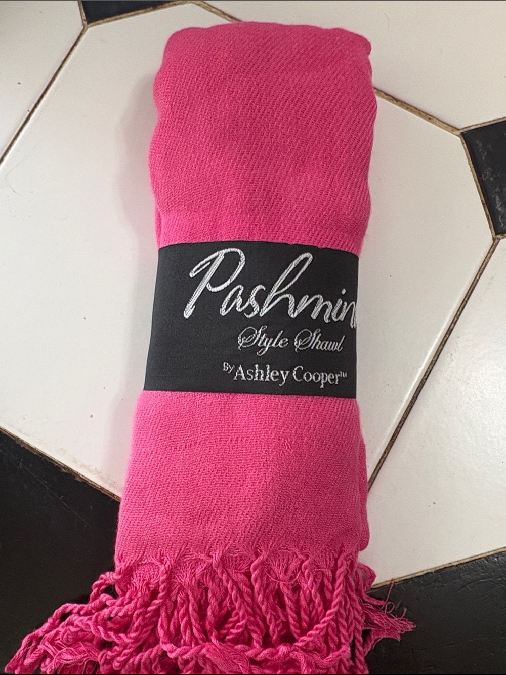 Ashley Cooper Pashmina Style Shawl - Bright Pink